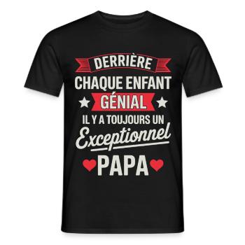 Hinter jedem großartigen Kind steht ein Vater - Männer T-Shirt - Schwarz - Vorne - AI Model Male 178 light (178cm)