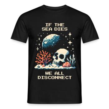 When the sea dies, we all lose | Nature - Men's T-Shirt - black - Front - AI Model Male 178 light (178cm)