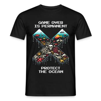 Game Over ist endgültig | Ozeanschutz, Korallen - Männer T-Shirt - Schwarz - Vorne - AI Model Male 178 light (178cm)