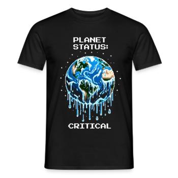 État de la planète : Critique | Changement climatique, Terre - T-shirt homme - noir - Devant - AI Model Male 178 light (178cm)