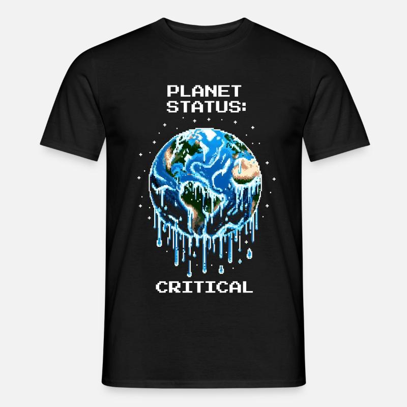 Planet-Status: Kritisch | Klimawandel, Erde - Männer T-Shirt - Schwarz