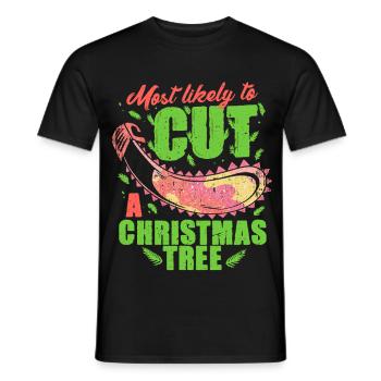 Christmas Tree Grower Likely Cut Christmas Tree - Men's T-Shirt - black - Front - AI Model Male 178 light (178cm)