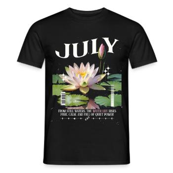 Geburtsblumen Geburtsblume July Water Lily - Männer T-Shirt - Schwarz - Vorne - AI Model Male 178 light (178cm)