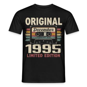 Cadeau D'anniversaire Décembre 1995 - T-shirt homme - noir - Devant - AI Model Male 178 light (178cm)