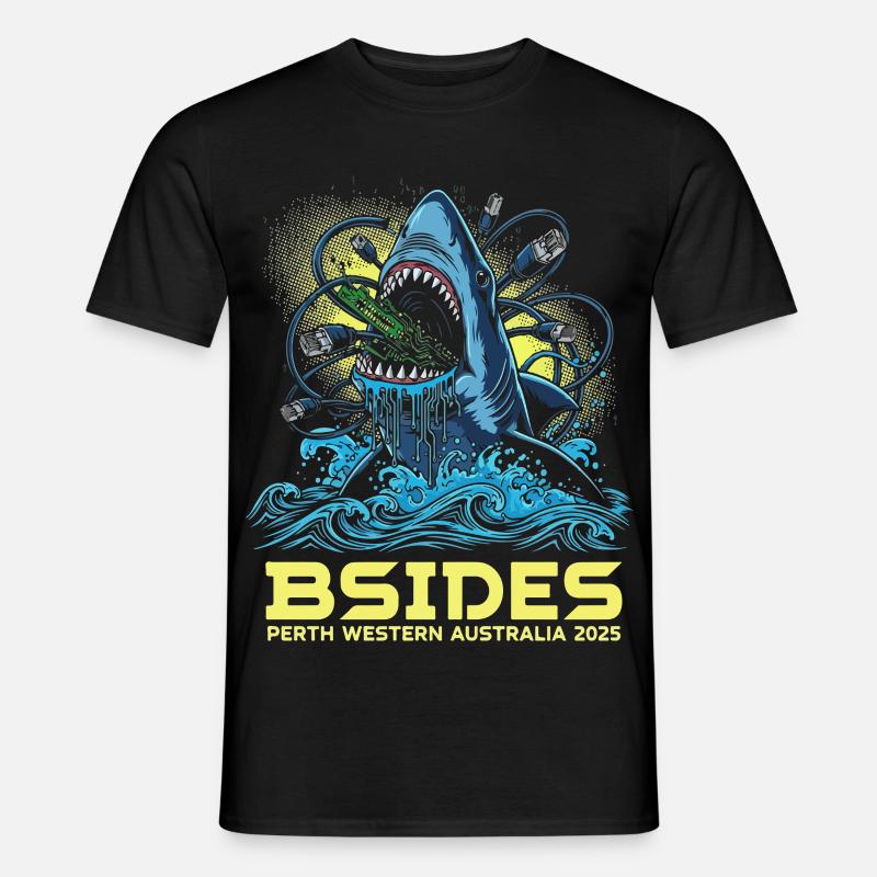 Shark Beat BSIDES Perth 2025 - Männer T-Shirt - Schwarz