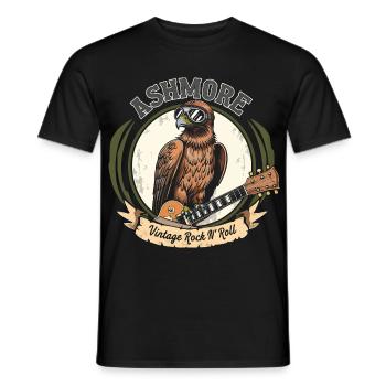 Vintage Skirt Eagle with Guitar - Men's T-Shirt - black - Front - AI Model Male 178 light (178cm)