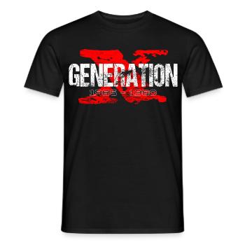 Generation X 1965 1980 Retro - Men's T-Shirt - black - Front - AI Model Male 178 light (178cm)