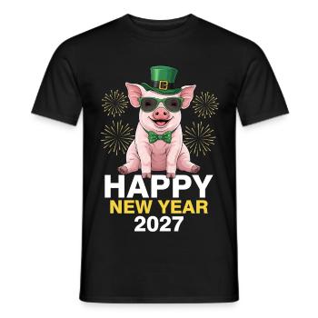 Happy New Year 2027 - Männer T-Shirt - Schwarz - Vorne - AI Model Male 178 light (178cm)