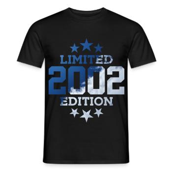 LIMITED EDITION 2002 24. GEBURTSTAG - Männer T-Shirt - Schwarz - Vorne - AI Model Male 178 light (178cm)
