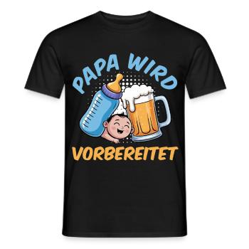 Papa en devenir PAPA EST PRÉPARÉ Drôle - T-shirt homme - noir - Devant - AI Model Male 178 light (178cm)