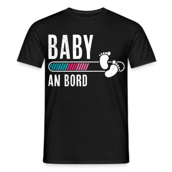 Werdende Mütter BABY AN BORD Lustiges - Männer T-Shirt - Schwarz - Vorne - AI Model Male 178 light (178cm)