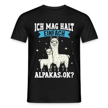 Alpaka Fan ICH MAG HALT EINFACH ALPAKAS Lustig - Männer T-Shirt - Schwarz - Vorne - AI Model Male 178 light (178cm)