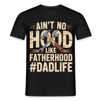 Il n’y a pas de capuche comme la paternité – Chemise de papa - T-shirt homme - noir - Devant - AI Model Male 178 light (178cm)