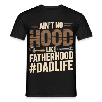 Il n’y a pas de capuche comme la paternité – Chemise de papa - T-shirt homme - noir - Devant - AI Model Male 178 light (178cm)