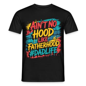 Il n’y a pas de capuche comme la paternité – Chemise de papa - T-shirt homme - noir - Devant - AI Model Male 178 light (178cm)