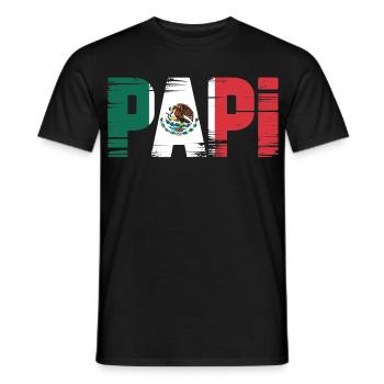 Daddy Mexico Flag – Proud Father in Latino Style - Men's T-Shirt - black - Front - AI Model Male 178 light (178cm)