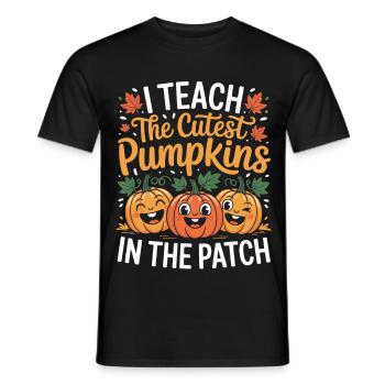 Süße Kürbisse im Herbst Lehrerin - Männer T-Shirt - Schwarz - Vorne - AI Model Male 178 light (178cm)