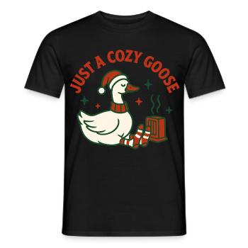 Weihnachtsgans nur ein gemütlicher Gänseurlaub - Männer T-Shirt - Schwarz - Vorne - AI Model Male 178 light (178cm)