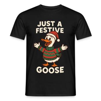 Nur eine festliche Weihnachtsgans - Männer T-Shirt - Schwarz - Vorne - AI Model Male 178 light (178cm)
