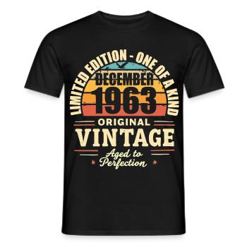 Birthday Party December 1963 - December 1963 - Men's T-Shirt - black - Front - AI Model Male 178 light (178cm)