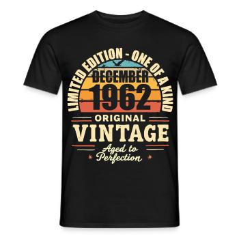 Birthday Party December 1962 - December 1962 - Men's T-Shirt - black - Front - AI Model Male 178 light (178cm)
