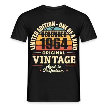 Birthday Party December 1964 - December 1964 - Men's T-Shirt - black - Front - AI Model Male 178 light (178cm)