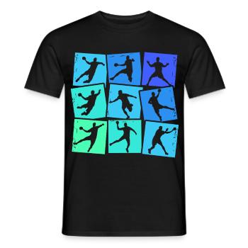 Handball Handballer Handballspieler Kinder Jungen  - Männer T-Shirt - Schwarz - Vorne - AI Model Male 178 light (178cm)