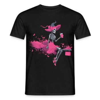 Skeleton Witch Feminist Halloween - Men's T-Shirt - black - Front - AI Model Male 178 light (178cm)