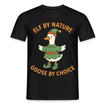 Elfe de Noël par nature Oie par choix - T-shirt homme - noir - Devant - AI Model Male 178 light (178cm)