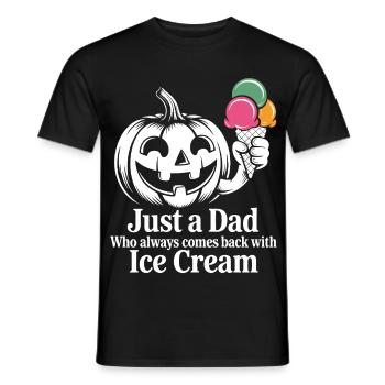 Vater mit Eiscreme Spruch - Männer T-Shirt - Schwarz - Vorne - AI Model Male 178 light (178cm)