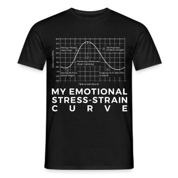 Atelier Humour, Courbe de contrainte-déformation intelligente TShirt - T-shirt homme - noir - Devant - AI Model Male 178 light (178cm)