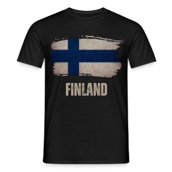 Finlande vintage, drapeau finlandais - T-shirt homme - noir - Devant - AI Model Male 178 light (178cm)