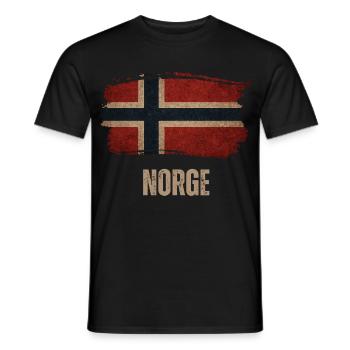 Vintage Norway, Norwegian Flag - Men's T-Shirt - black - Front - AI Model Male 178 light (178cm)
