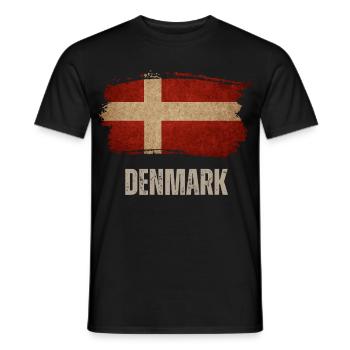 Vintage Danemark, drapeau du Danemark - T-shirt homme - noir - Devant - AI Model Male 178 light (178cm)