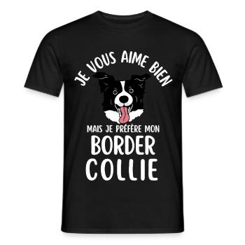 Border Collie Liebe Humor - Männer T-Shirt - Schwarz - Vorne - AI Model Male 178 light (178cm)