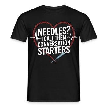 Dialysis Nurse Needles I Call Them Hospital Nurse - Men's T-Shirt - black - Front - AI Model Male 178 light (178cm)