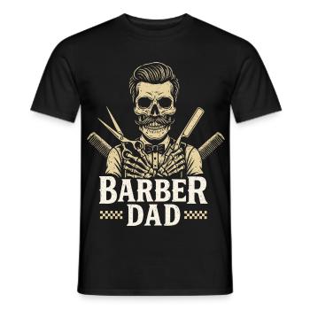 Father Barber Dad Barber Hairdresser - Men's T-Shirt - black - Front - AI Model Male 178 light (178cm)