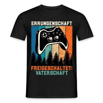 Bald Papa ERRUNGENSCHAFT FREIGESCHALTET Retro - Männer T-Shirt - Schwarz - Vorne - AI Model Male 178 light (178cm)
