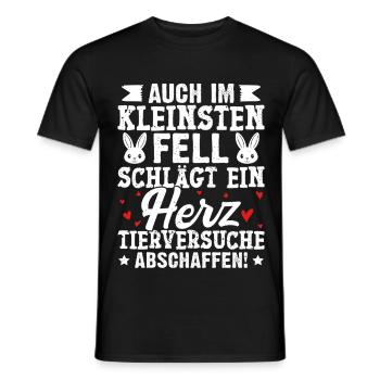 Tierschutz AUCH IM KLEINSTEN FELL SCHLÄGT EIN HERZ - Männer T-Shirt - Schwarz - Vorne - AI Model Male 178 light (178cm)
