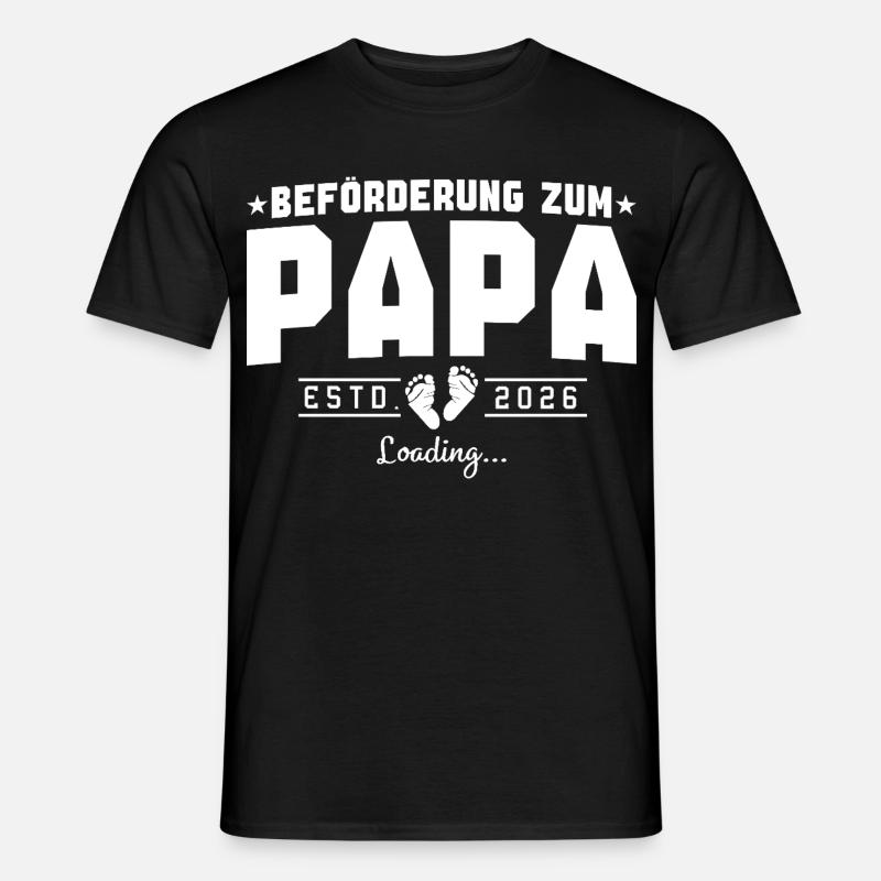 Papa 2026 loading Werdender Vater - Männer T-Shirt - Schwarz