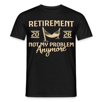 Pension 2026 Hamac - Retraité - T-shirt homme - noir - Devant - AI Model Male 178 light (178cm)