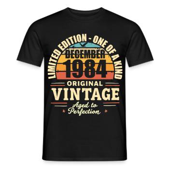 Birthday Party December 1984 - December 1984 - Men's T-Shirt - black - Front - AI Model Male 178 light (178cm)
