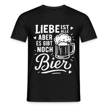 Liebe ist alle - Es gibt noch Bier - Männer T-Shirt - Schwarz - Vorne - AI Model Male 178 light (178cm)