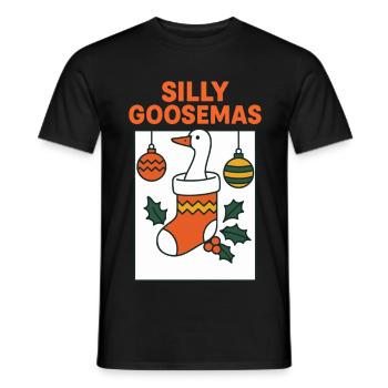 Silly Goosemas Lustige Weihnachtsmann-Weihnachtsgans - Männer T-Shirt - Schwarz - Vorne - AI Model Male 178 light (178cm)