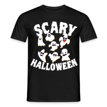 Grinning Dancing Funny Ghosts Halloween Costume - Men's T-Shirt - black - Front - AI Model Male 178 light (178cm)
