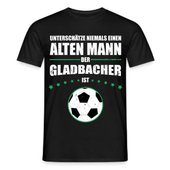 Alter Mann - Mönchengladbach Fan | Vintage Edition - Männer T-Shirt - Schwarz - Vorne - AI Model Male 178 light (178cm)