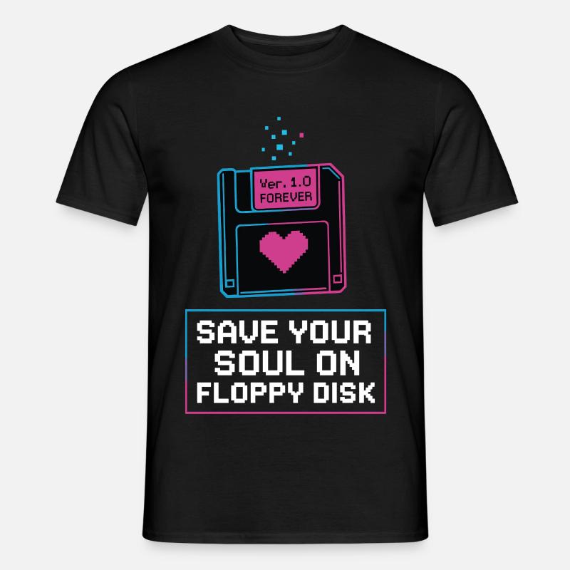Speichere Deine Seele Auf Floppy Disk - Männer T-Shirt - Schwarz