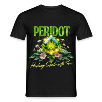 Geburtsstein August Peridot - Männer T-Shirt - Schwarz - Vorne - AI Model Male 178 light (178cm)