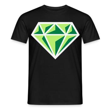 Diamant (pierre précieuse symbole brillant / NEG Gre 3C) - T-shirt homme - noir - Devant - AI Model Male 178 light (178cm)