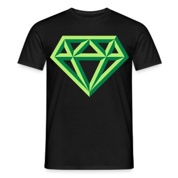 Diamant (pierre précieuse symbole brillant / Outl. Gre 2C) - T-shirt homme - noir - Devant - AI Model Male 178 light (178cm)